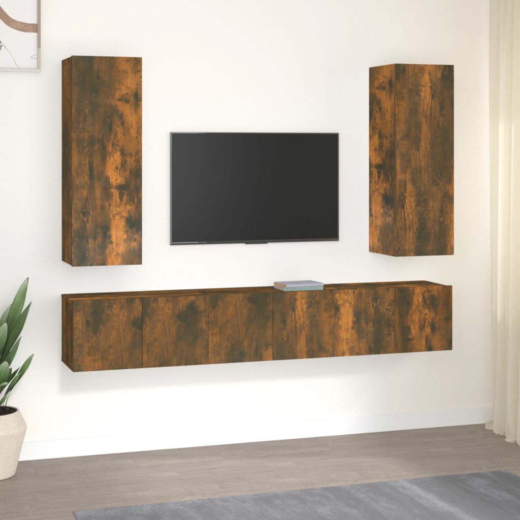 4-Tlg. Tv-Schrank-Set Holzwerkstoff