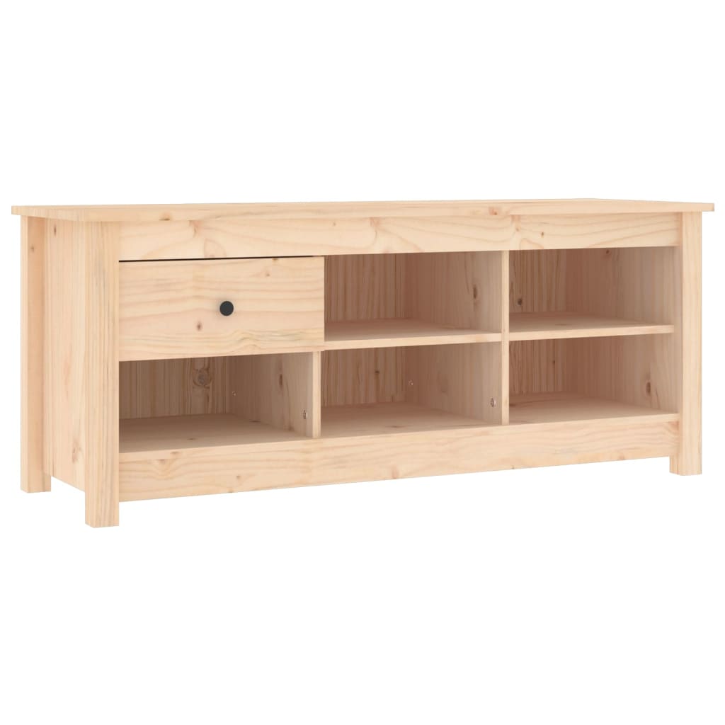 Schuhschrank 110X38X45,5 Cm Massivholz Kiefer Natur