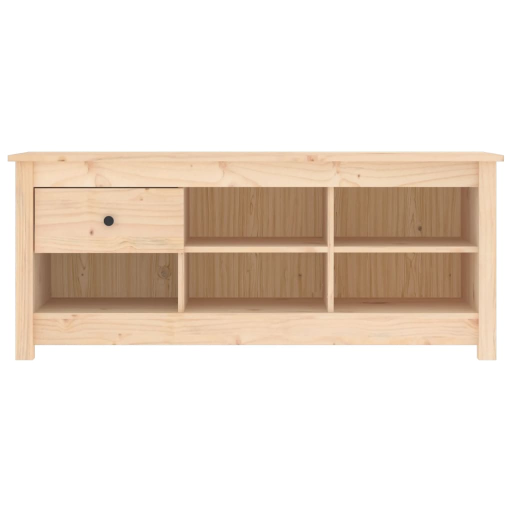 Schuhschrank 110X38X45,5 Cm Massivholz Kiefer Natur