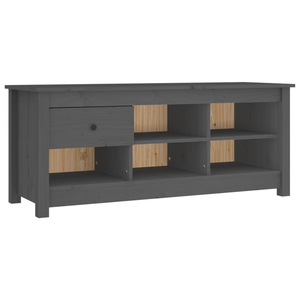 Schuhschrank 110X38X45,5 Cm Massivholz Kiefer Grau