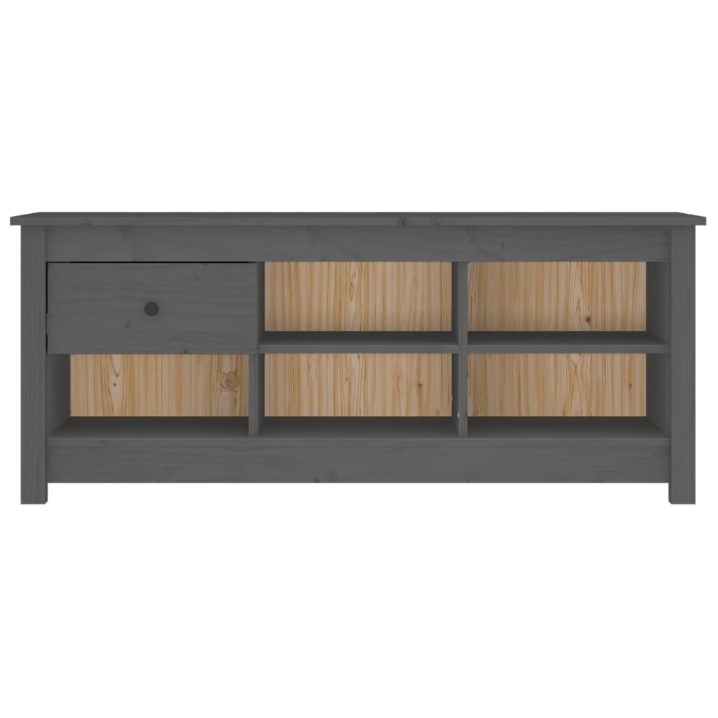 Schuhschrank 110X38X45,5 Cm Massivholz Kiefer Grau