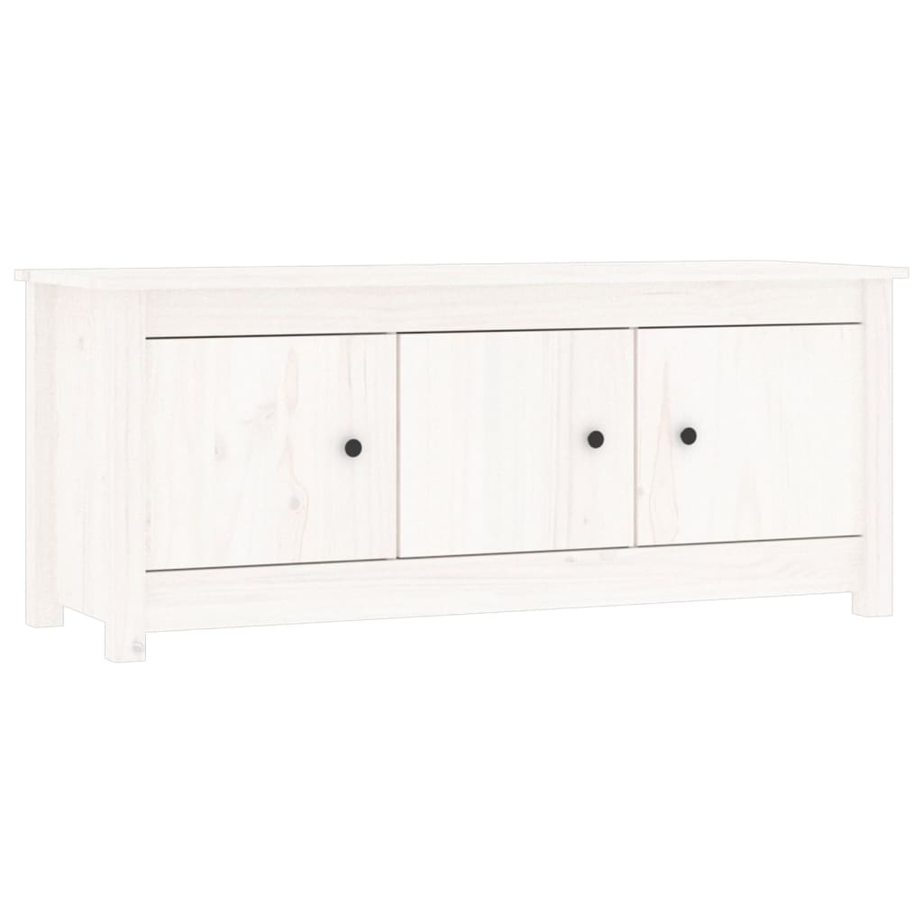 Schuhschrank 110X38X45,5 Cm Massivholz Kiefer Weiß