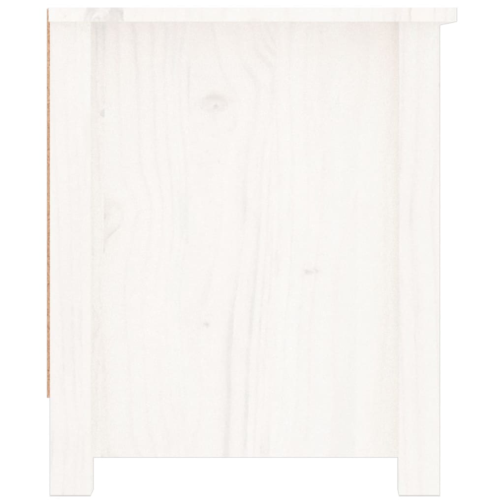 Schuhschrank 110X38X45,5 Cm Massivholz Kiefer Weiß
