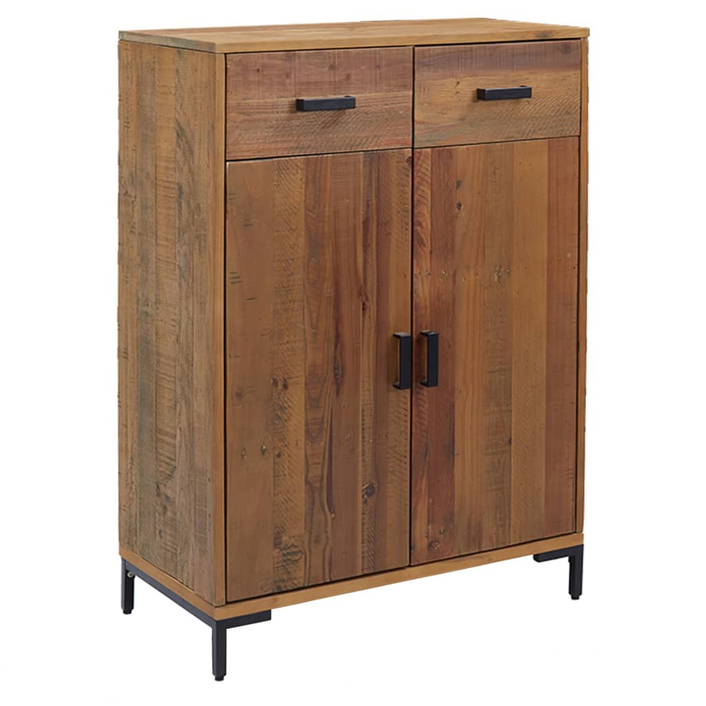 Schuhschrank 75X40X110 Cm Massivholz Kiefer Braun
