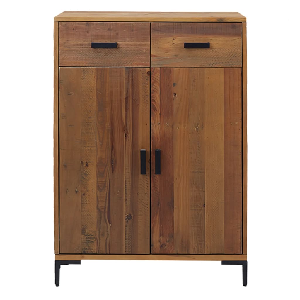 Schuhschrank 75X40X110 Cm Massivholz Kiefer Braun