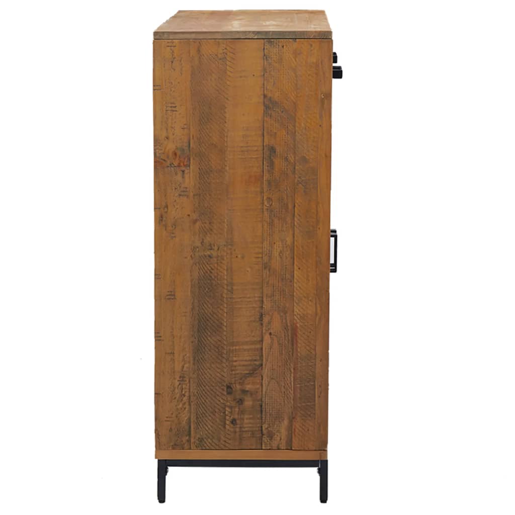 Schuhschrank 75X40X110 Cm Massivholz Kiefer Braun