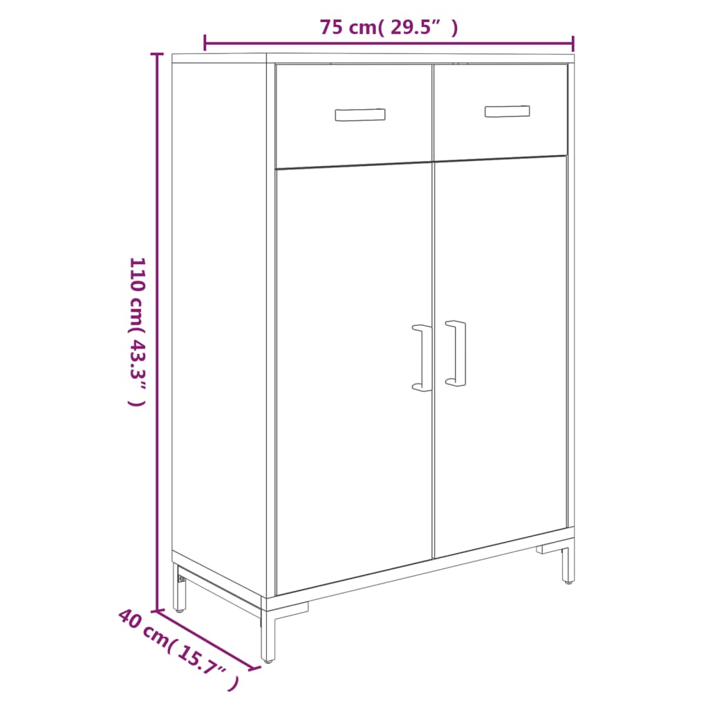 Schuhschrank 75X40X110 Cm Massivholz Kiefer Braun