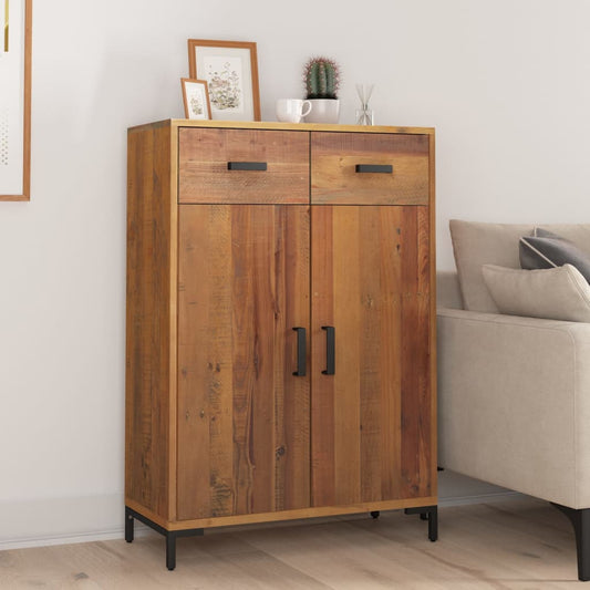 Schuhschrank 75X40X110 Cm Massivholz Kiefer Braun