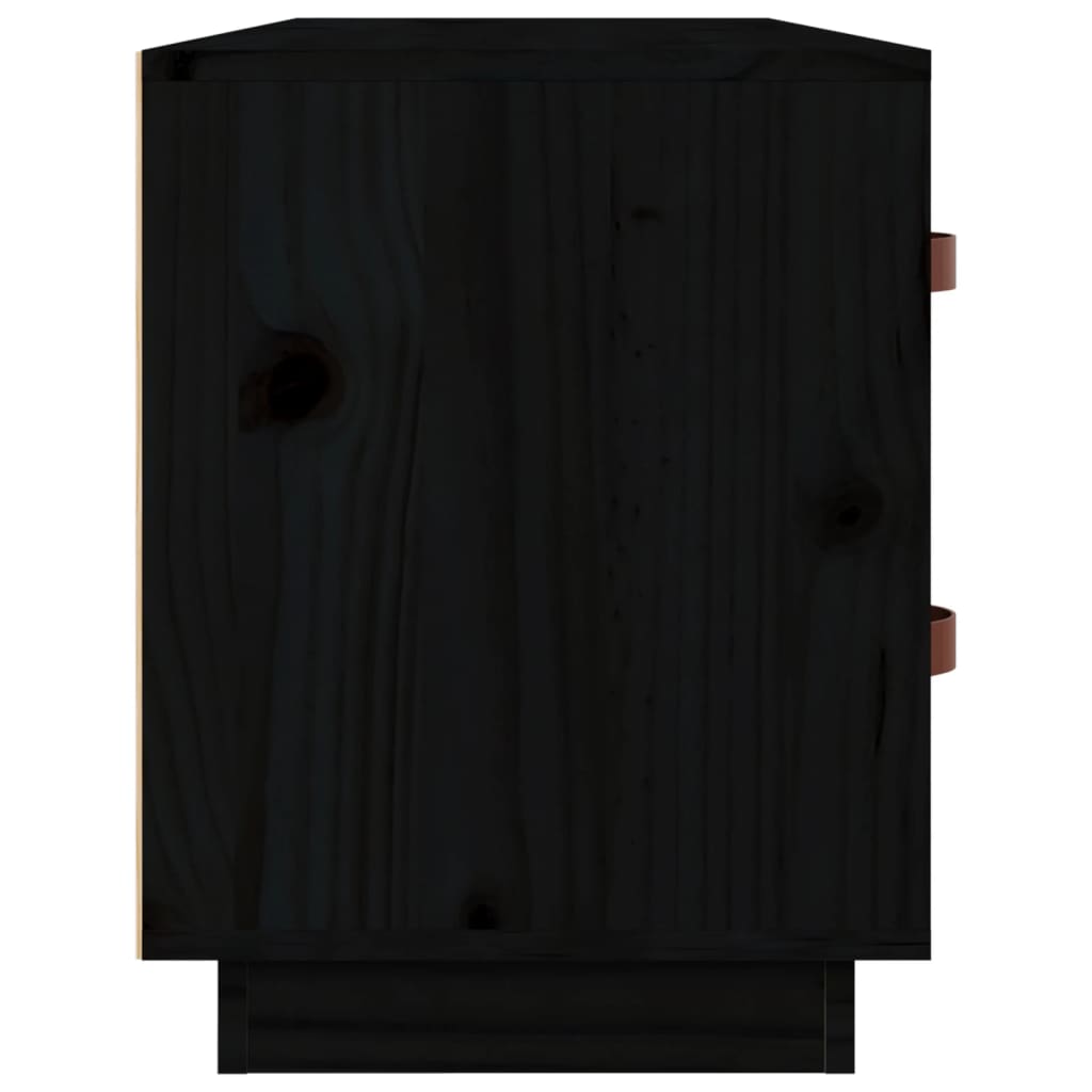 Schuhbank 100X34X45 Cm Massivholz Kiefer Schwarz