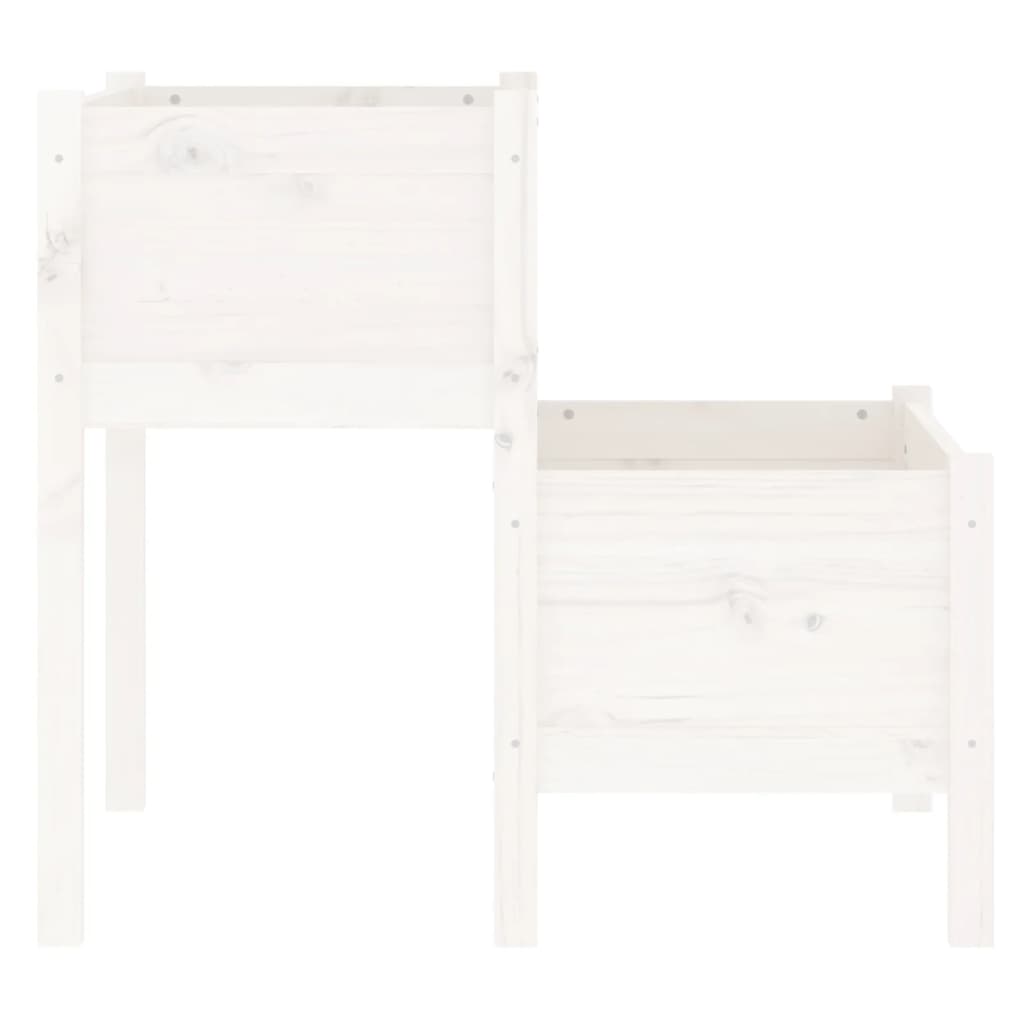 Pflanzkübel 84,5X84X75 Cm Massivholz Kiefer Weiß