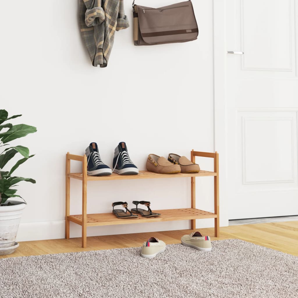 Schuhregale 2 Stk. 69X27X41 Cm Massivholz Nussbaum
