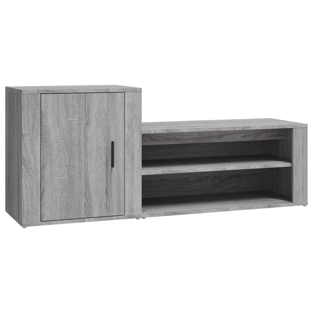 Schuhschrank 130X35X54 Cm Holzwerkstoff Grau Sonoma