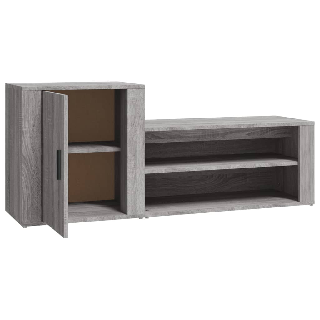 Schuhschrank 130X35X54 Cm Holzwerkstoff Grau Sonoma