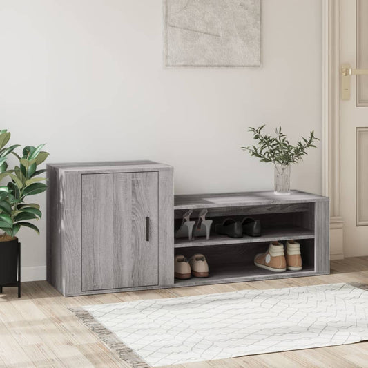 Schuhschrank 130X35X54 Cm Holzwerkstoff Grau Sonoma