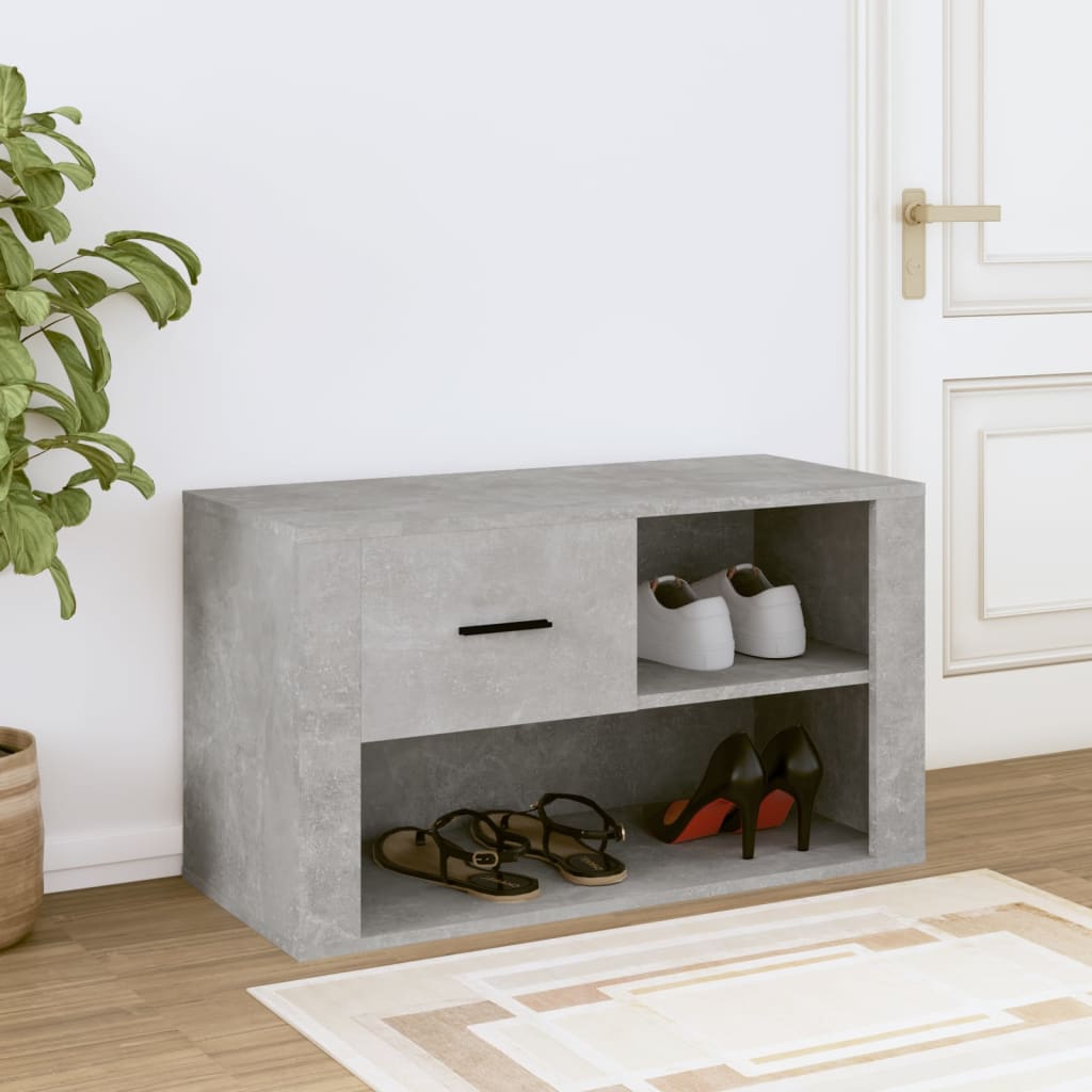 Schuhschrank 80X35X45 Cm Holzwerkstoff Betongrau