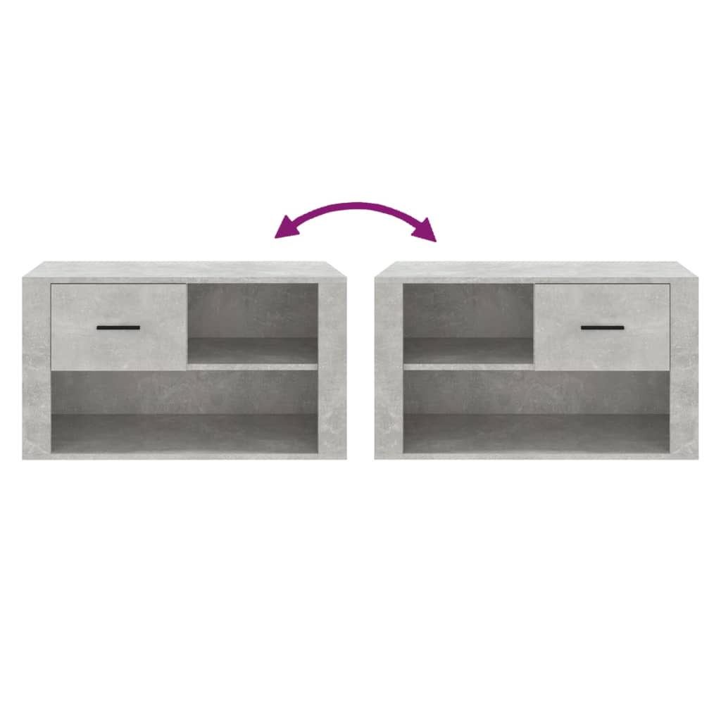 Schuhschrank 80X35X45 Cm Holzwerkstoff Betongrau