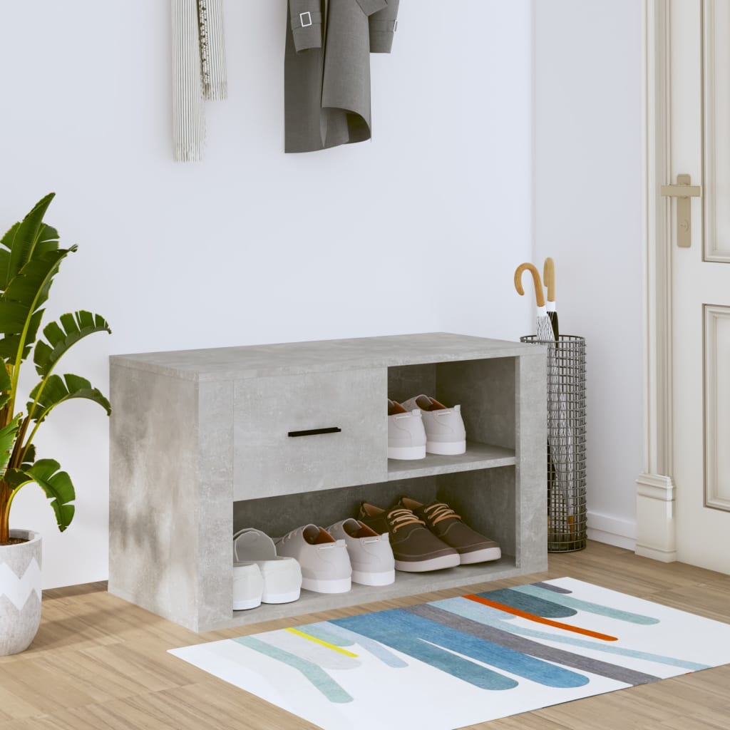 Schuhschrank 80X35X45 Cm Holzwerkstoff Betongrau