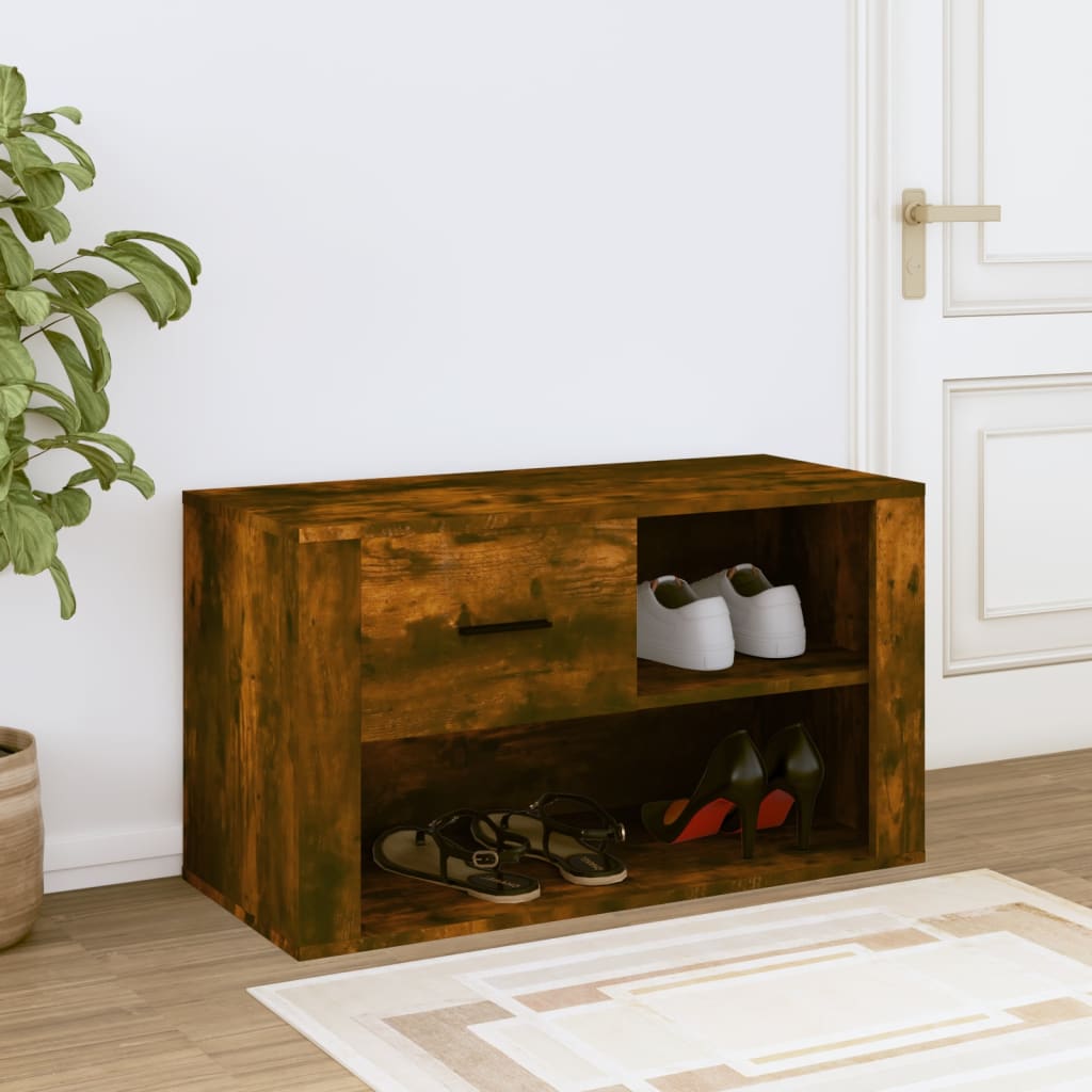 Schuhschrank 80X35X45 Cm Holzwerkstoff Räuchereiche