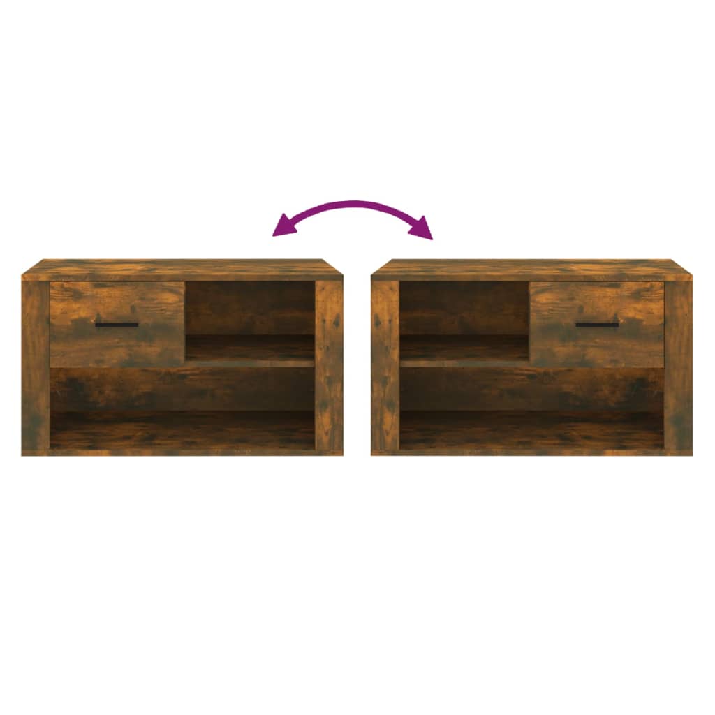 Schuhschrank 80X35X45 Cm Holzwerkstoff Räuchereiche