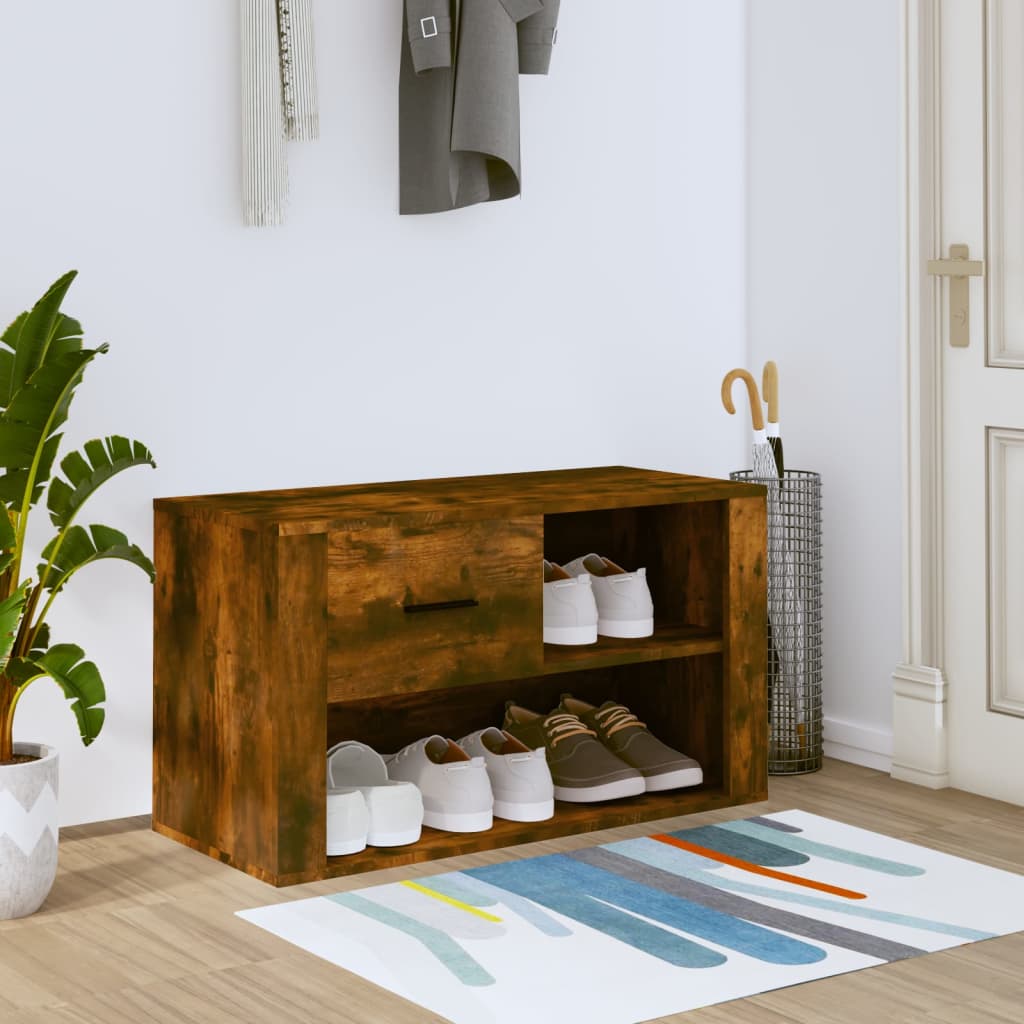 Schuhschrank 80X35X45 Cm Holzwerkstoff Räuchereiche
