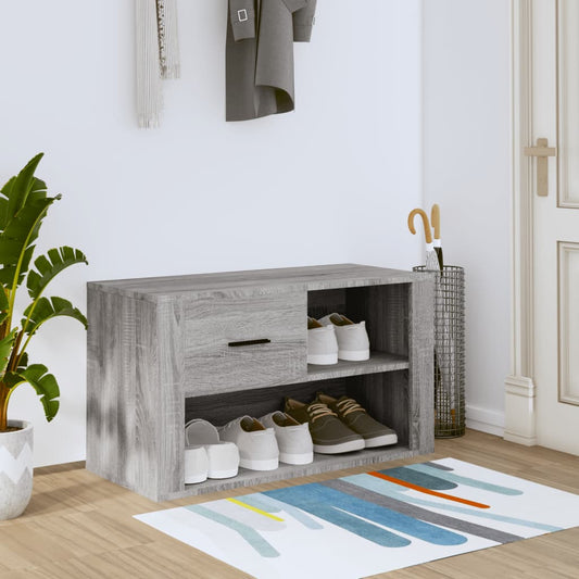 Schuhschrank 80X35X45 Cm Holzwerkstoff Grau Sonoma