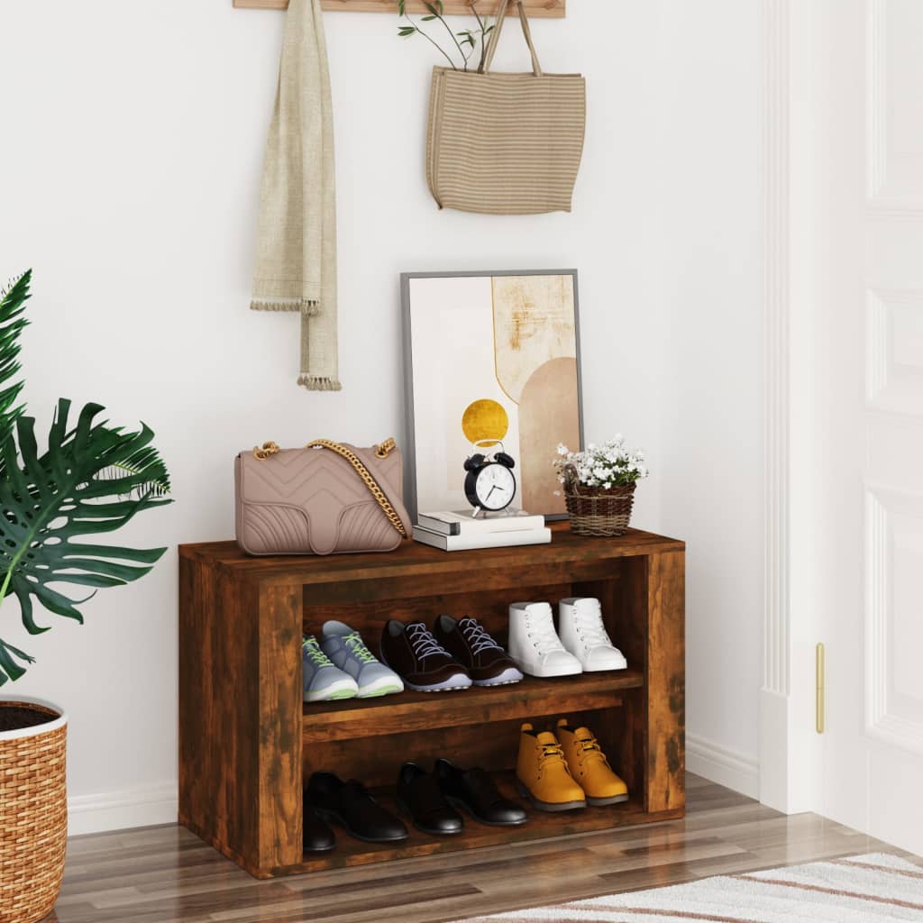 Schuhregal 75X35X45 Cm Holzwerkstoff Räuchereiche