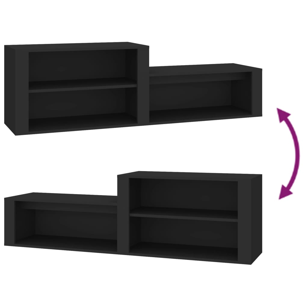 Schuhschrank 150X35X45 Cm Holzwerkstoff Schwarz