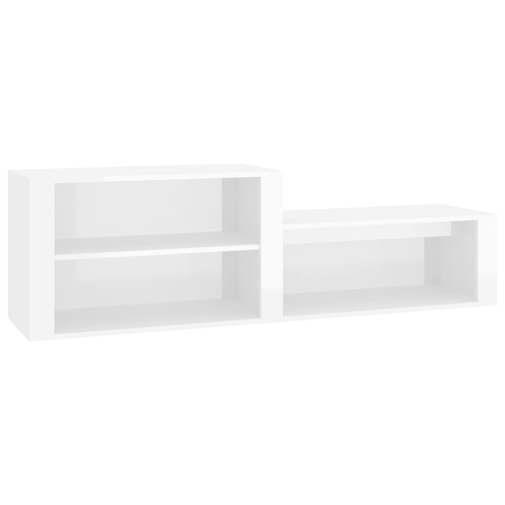 Schuhschrank 150X35X45 Cm Holzwerkstoff Hochglanz-Weiß