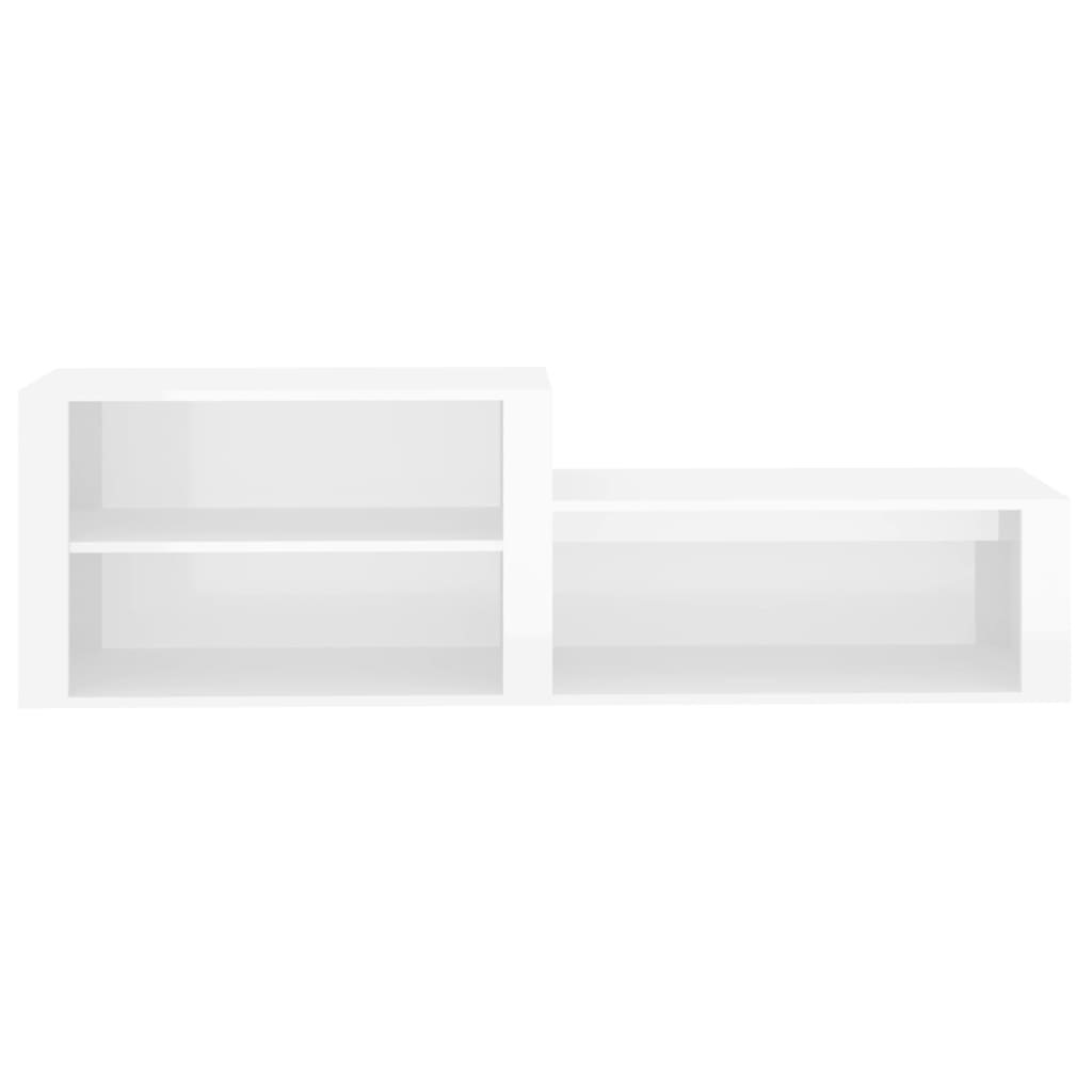 Schuhschrank 150X35X45 Cm Holzwerkstoff Hochglanz-Weiß