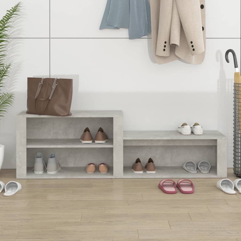 Schuhschrank 150X35X45 Cm Holzwerkstoff Betongrau