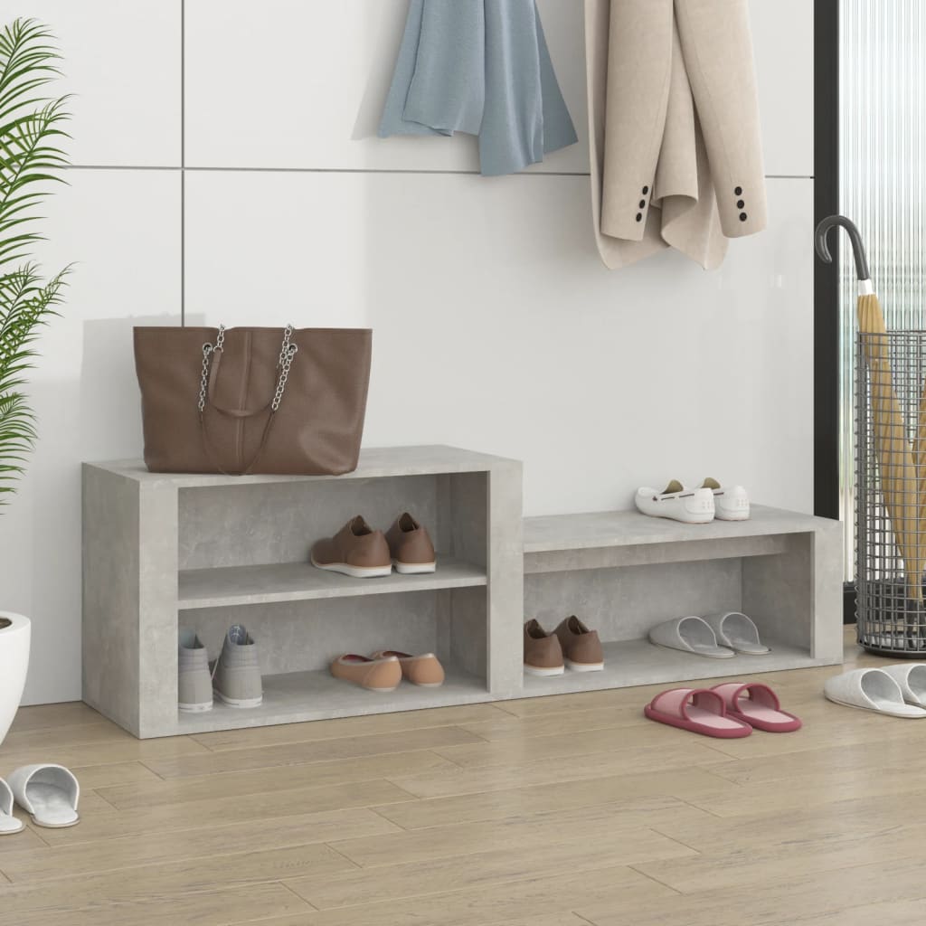 Schuhschrank 150X35X45 Cm Holzwerkstoff Betongrau