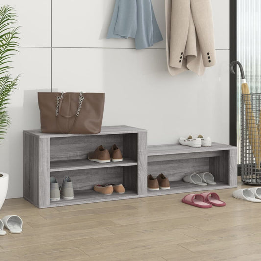 Schuhschrank 150X35X45 Cm Holzwerkstoff Grau Sonoma