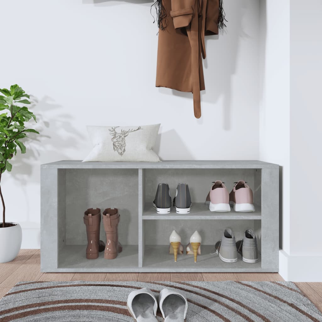 Schuhregal 100X35X45 Cm Holzwerkstoff Betongrau