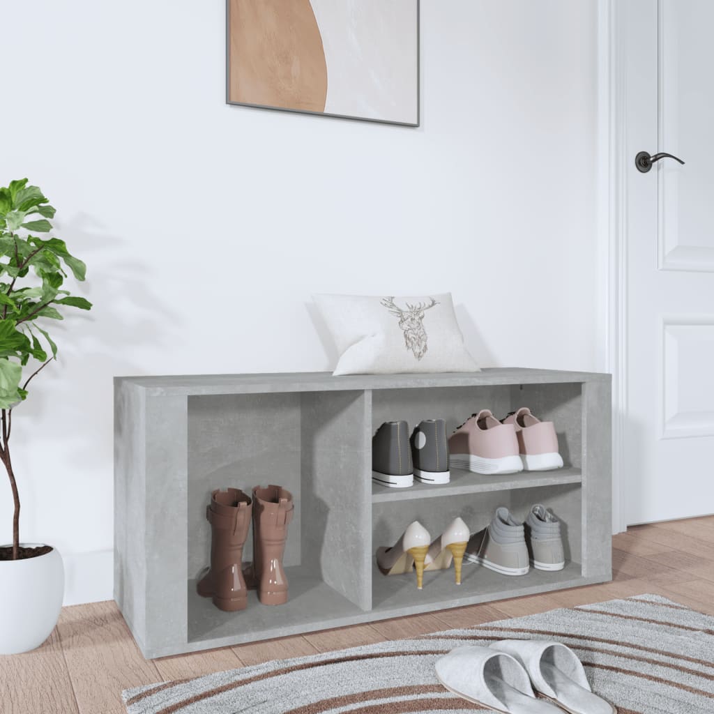Schuhregal 100X35X45 Cm Holzwerkstoff Betongrau