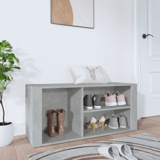 Schuhregal 100X35X45 Cm Holzwerkstoff Betongrau