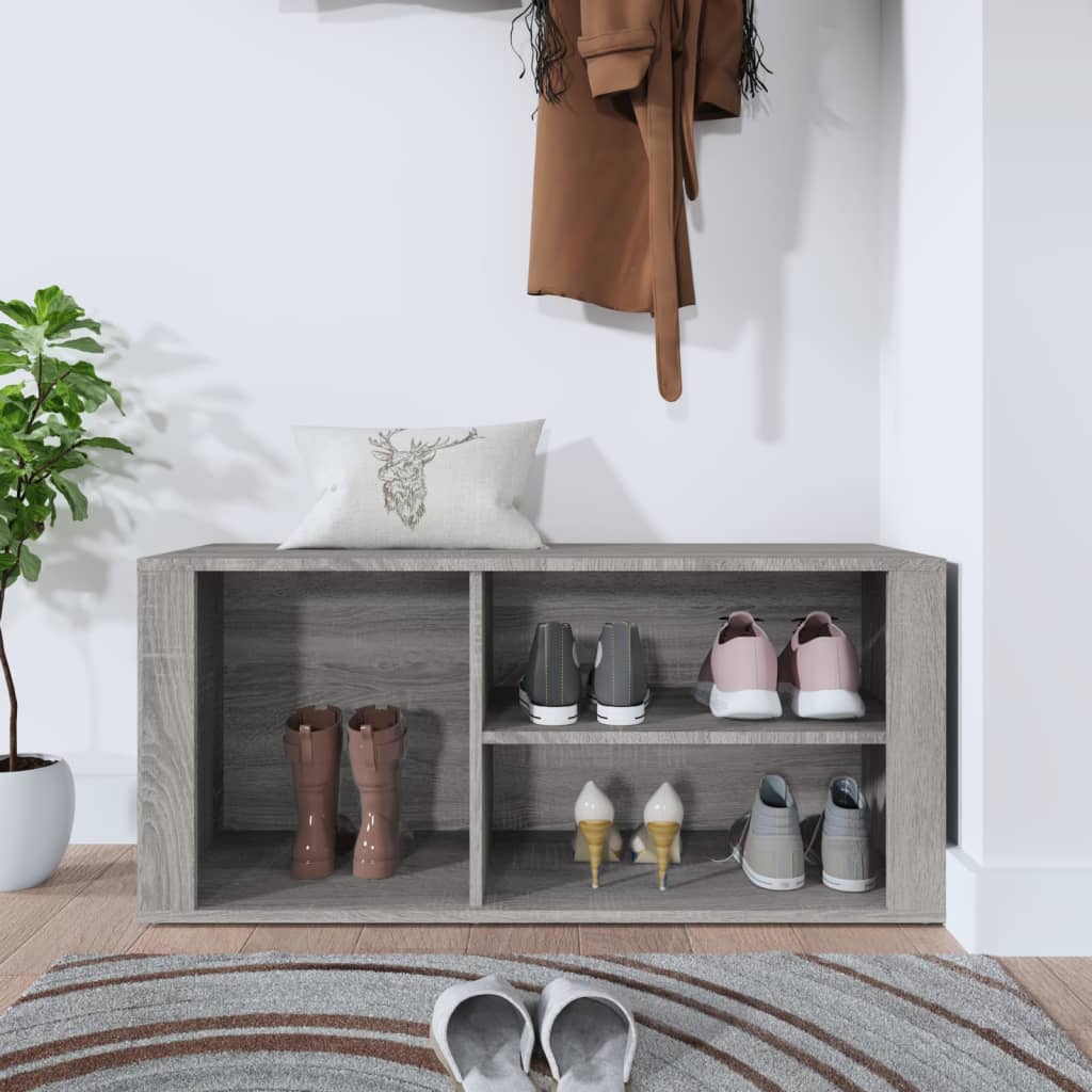 Schuhregal 100X35X45 Cm Holzwerkstoff Grau Sonoma