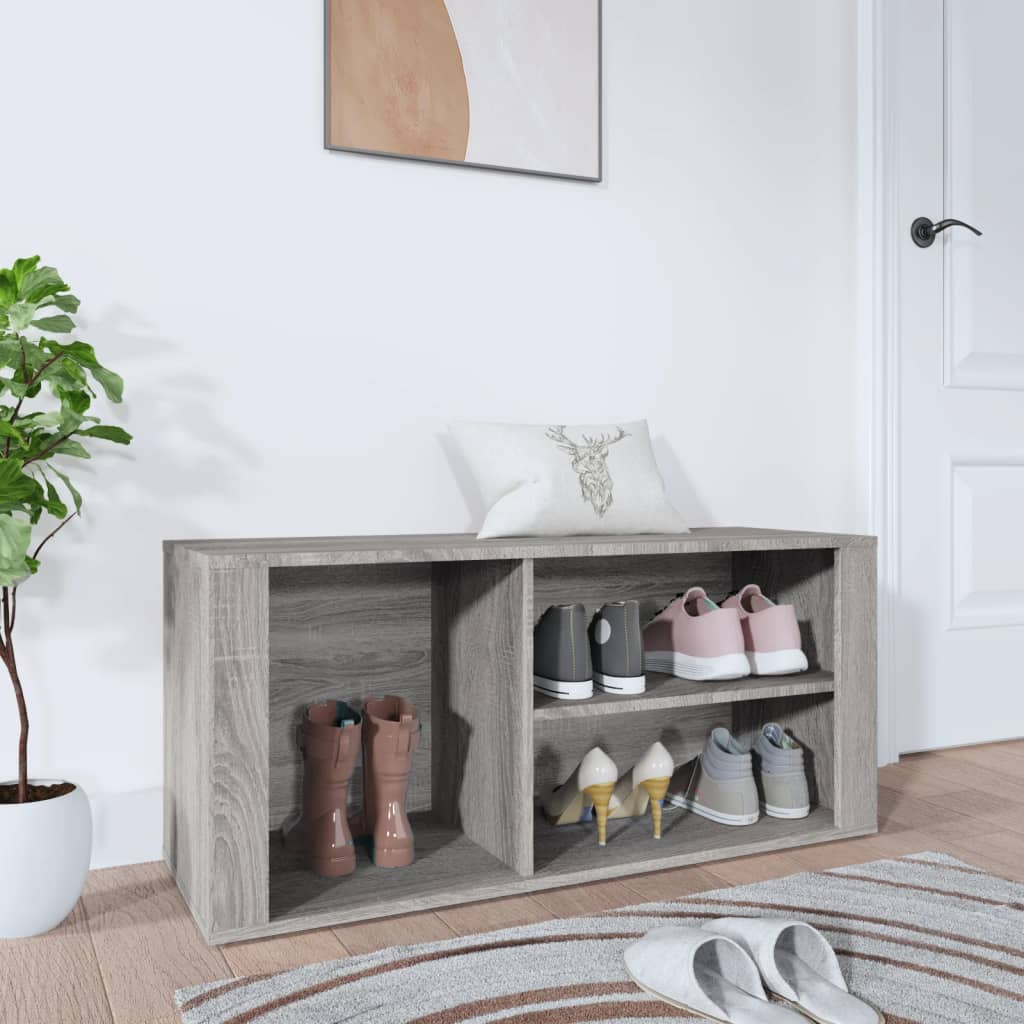 Schuhregal 100X35X45 Cm Holzwerkstoff Grau Sonoma