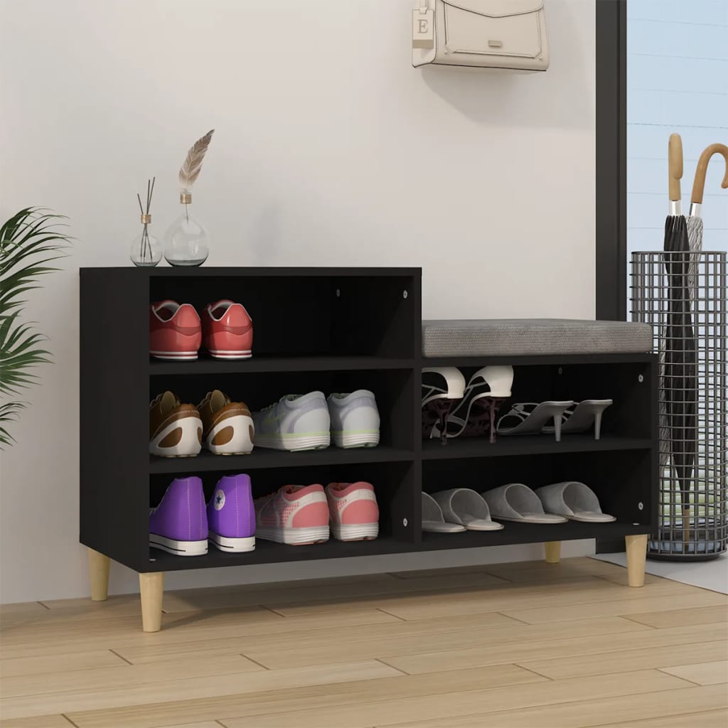 Schuhregal 102X36X60 Cm Holzwerkstoff Schwarz
