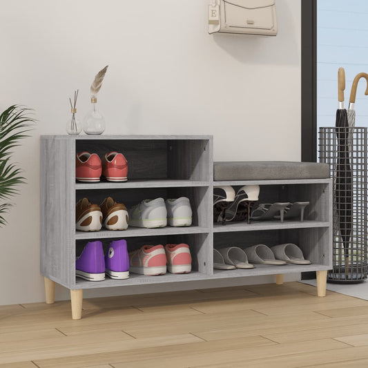 Schuhregal 102X36X60 Cm Holzwerkstoff Grau Sonoma