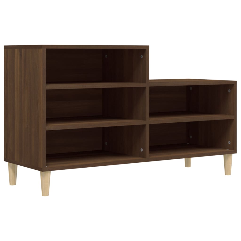 Schuhregal Braun Eichen-Optik 102X36X60 Cm Holzwerkstoff Braune Eiche