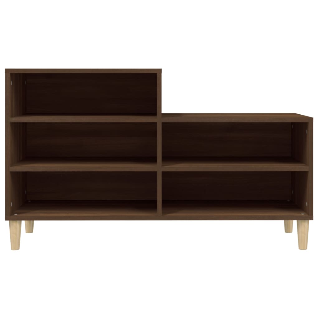 Schuhregal Braun Eichen-Optik 102X36X60 Cm Holzwerkstoff Braune Eiche