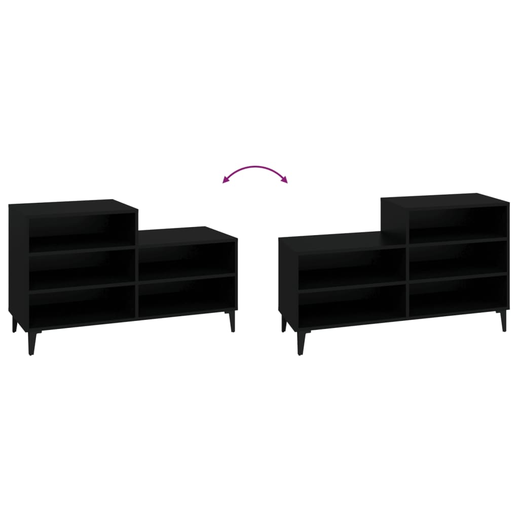 Schuhregal 102X36X60 Cm Holzwerkstoff Schwarz
