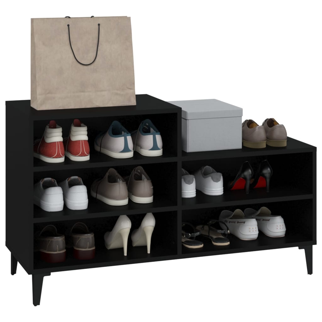 Schuhregal 102X36X60 Cm Holzwerkstoff Schwarz