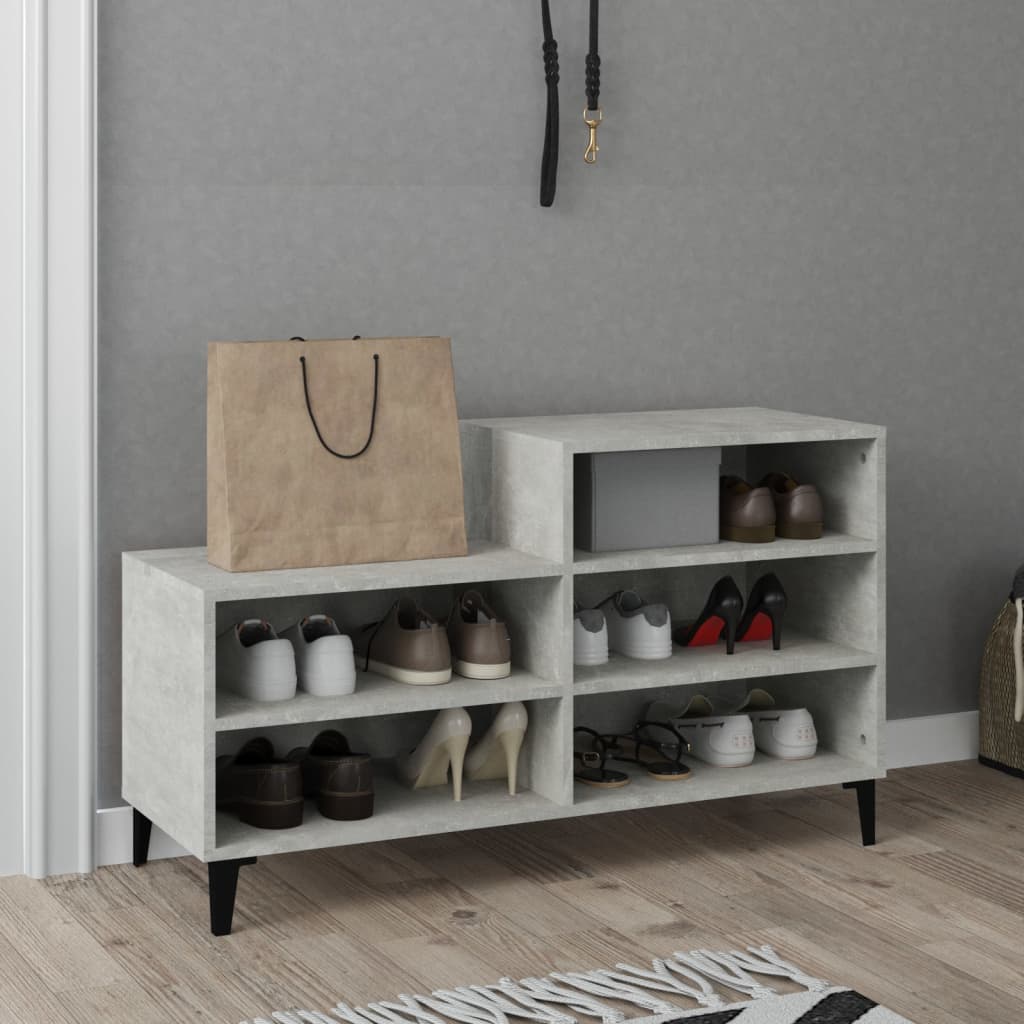 Schuhregal 102X36X60 Cm Holzwerkstoff Betongrau