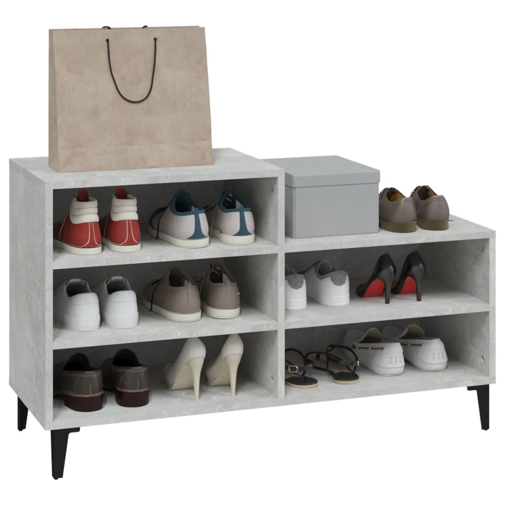 Schuhregal 102X36X60 Cm Holzwerkstoff Betongrau
