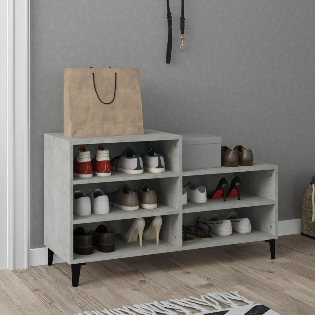 Schuhregal 102X36X60 Cm Holzwerkstoff Betongrau