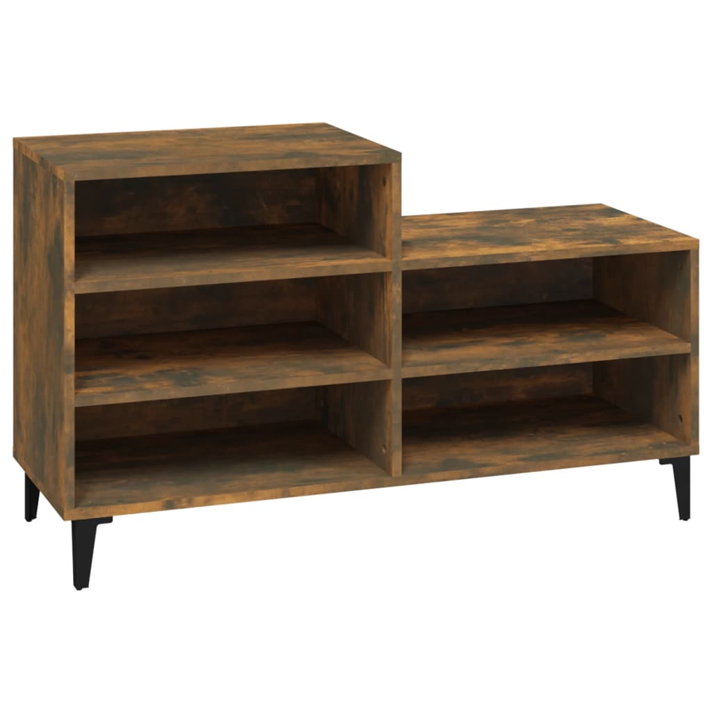 Schuhregal 102X36X60 Cm Holzwerkstoff Räuchereiche
