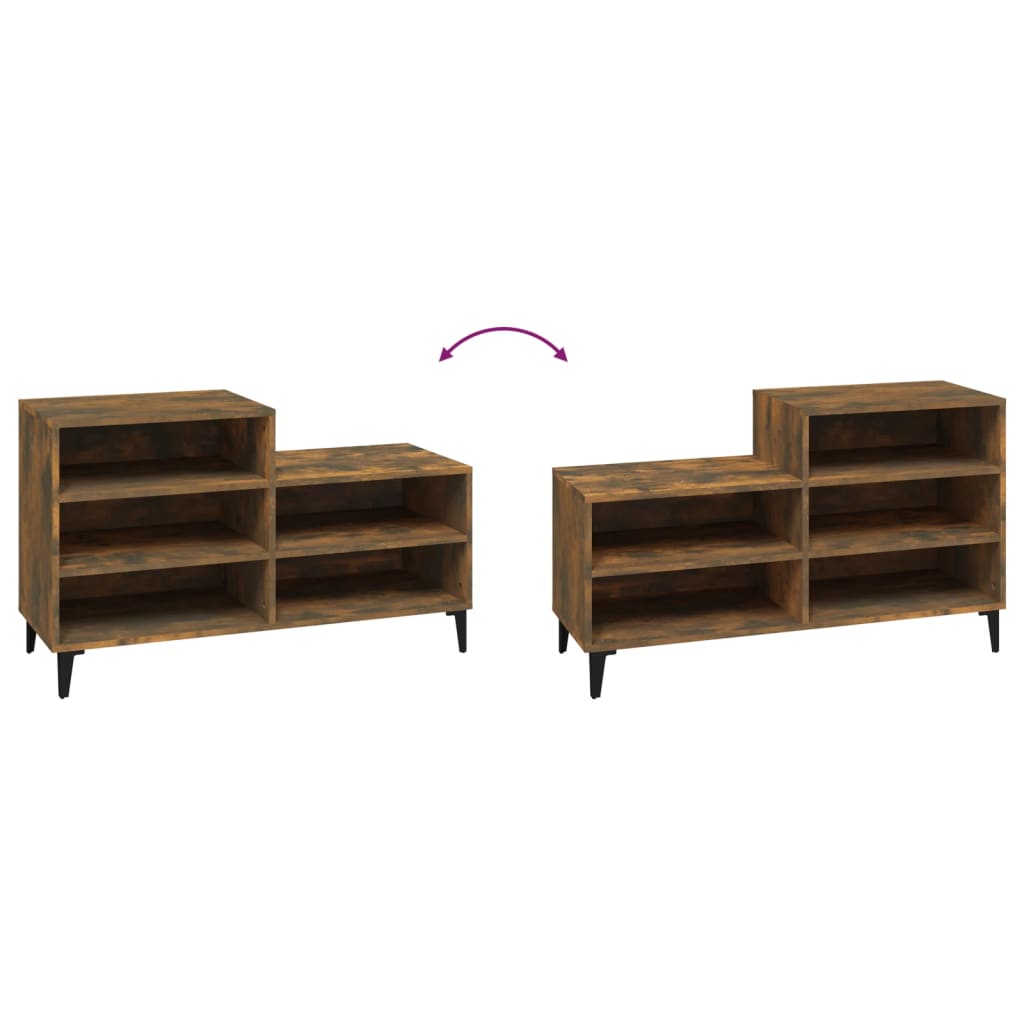 Schuhregal 102X36X60 Cm Holzwerkstoff Räuchereiche