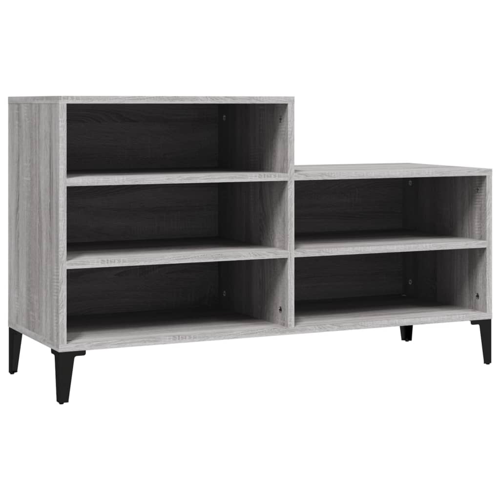 Schuhregal 102X36X60 Cm Holzwerkstoff Grau Sonoma