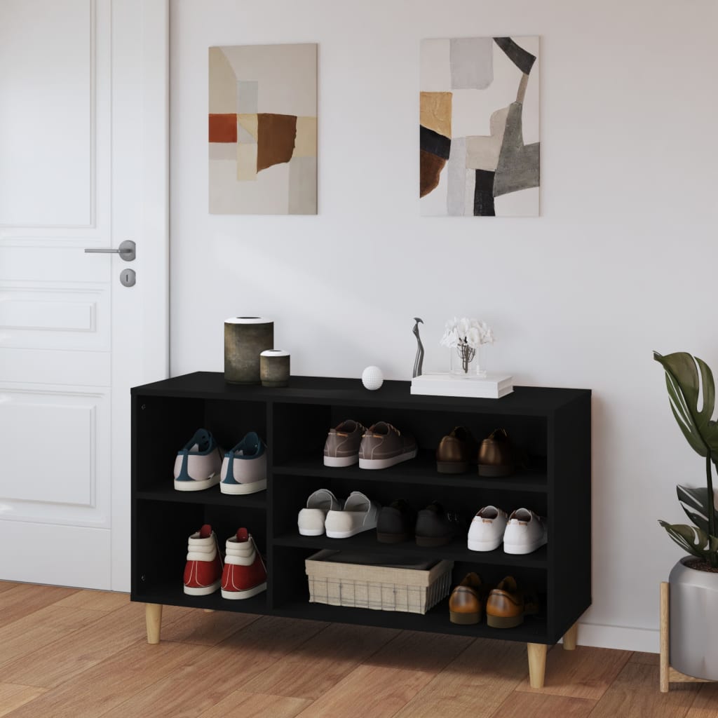 Schuhregal 102X36X60 Cm Holzwerkstoff Schwarz